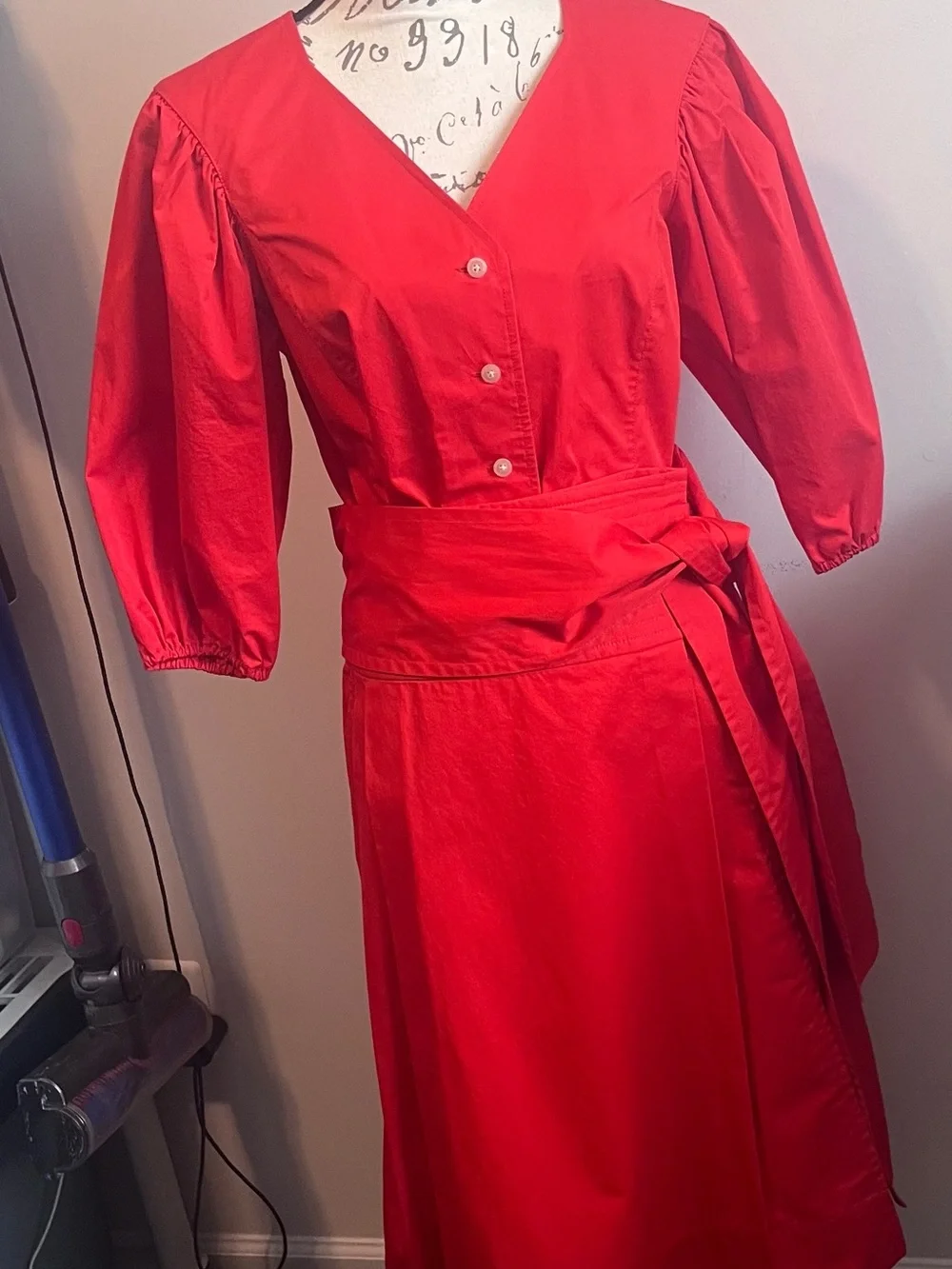 Tory Burch tomato Red Wrap-Style Midi Skirt Set